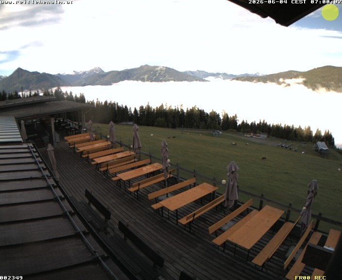 Archived image Webcam mountain restaurant Reitlehen Alm, Monte Popolo in Eben/Pongau