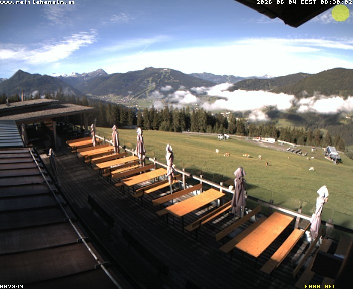 Archived image Webcam mountain restaurant Reitlehen Alm, Monte Popolo in Eben/Pongau