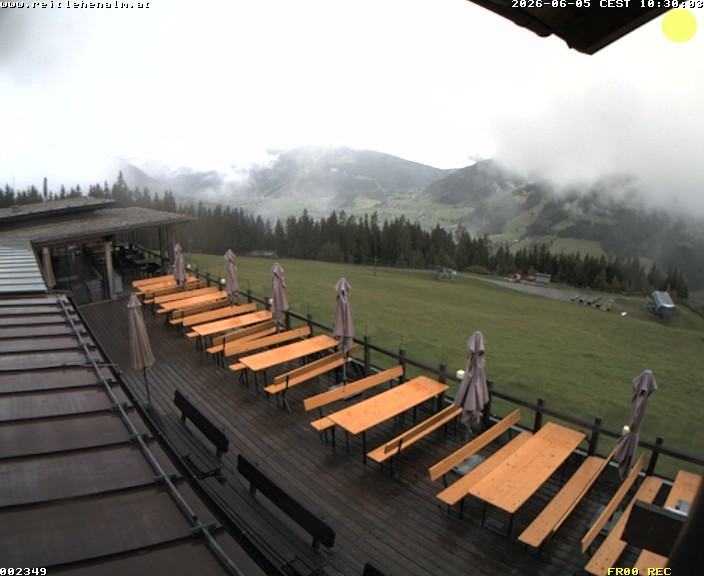 Archived image Webcam mountain restaurant Reitlehen Alm, Monte Popolo in Eben/Pongau