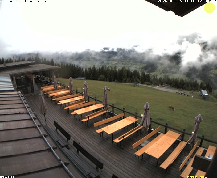 Archived image Webcam mountain restaurant Reitlehen Alm, Monte Popolo in Eben/Pongau