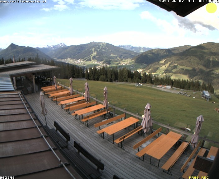 Archived image Webcam mountain restaurant Reitlehen Alm, Monte Popolo in Eben/Pongau