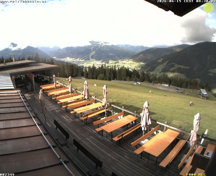Archived image Webcam mountain restaurant Reitlehen Alm, Monte Popolo in Eben/Pongau
