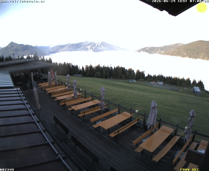 Archived image Webcam mountain restaurant Reitlehen Alm, Monte Popolo in Eben/Pongau