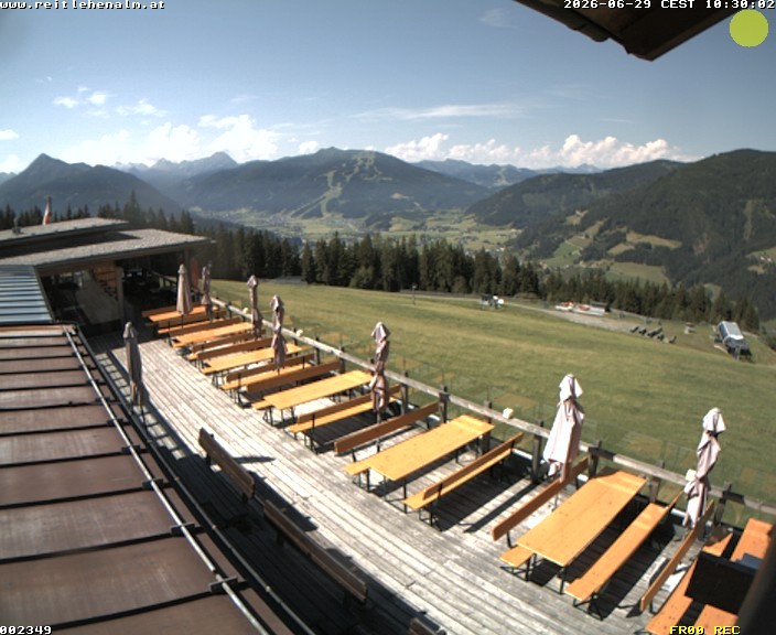 Archived image Webcam mountain restaurant Reitlehen Alm, Monte Popolo in Eben/Pongau