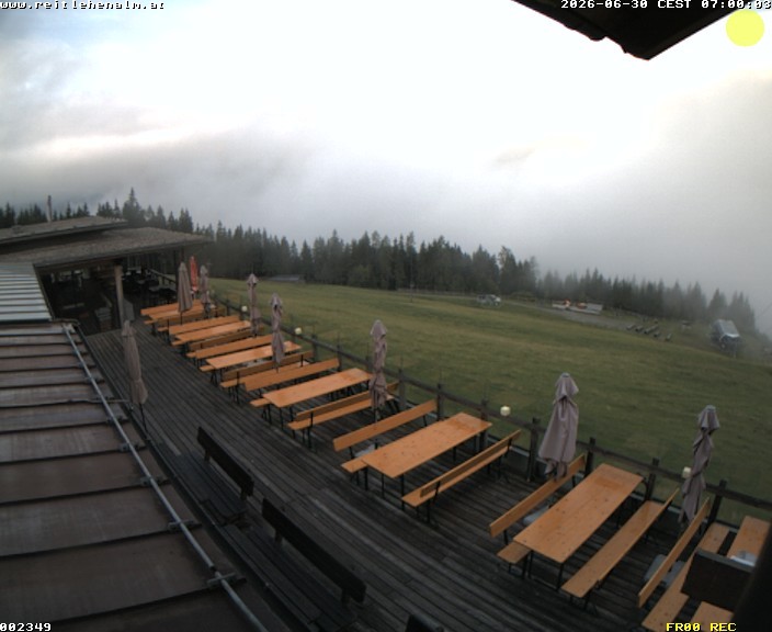 Archived image Webcam mountain restaurant Reitlehen Alm, Monte Popolo in Eben/Pongau
