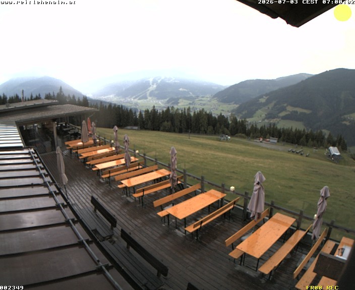 Archived image Webcam mountain restaurant Reitlehen Alm, Monte Popolo in Eben/Pongau