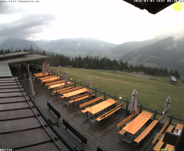 Archived image Webcam mountain restaurant Reitlehen Alm, Monte Popolo in Eben/Pongau