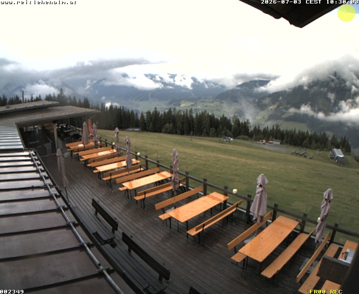 Archived image Webcam mountain restaurant Reitlehen Alm, Monte Popolo in Eben/Pongau