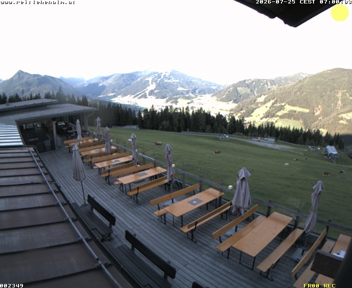 Archived image Webcam mountain restaurant Reitlehen Alm, Monte Popolo in Eben/Pongau