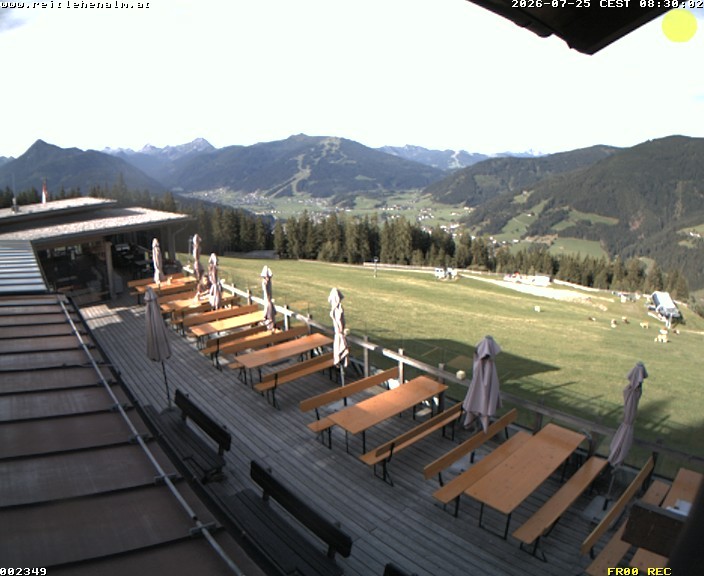 Archived image Webcam mountain restaurant Reitlehen Alm, Monte Popolo in Eben/Pongau