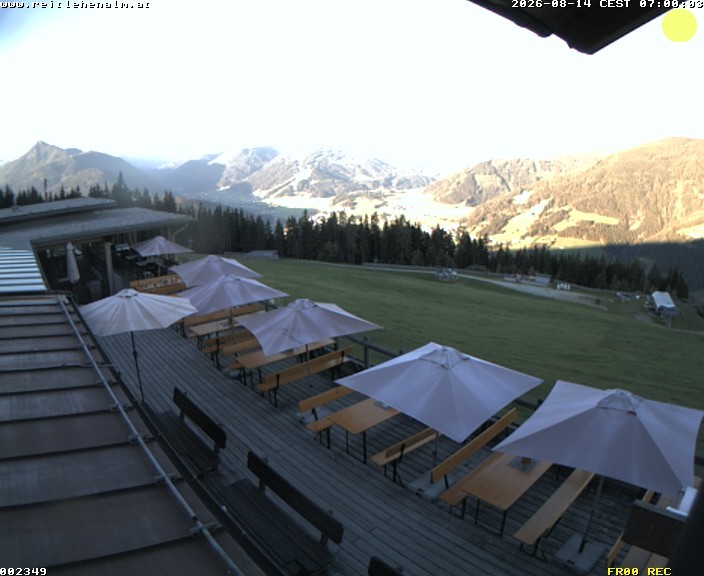 Archived image Webcam mountain restaurant Reitlehen Alm, Monte Popolo in Eben/Pongau