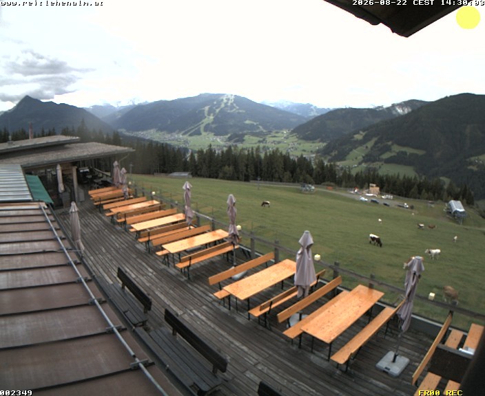 Archived image Webcam mountain restaurant Reitlehen Alm, Monte Popolo in Eben/Pongau