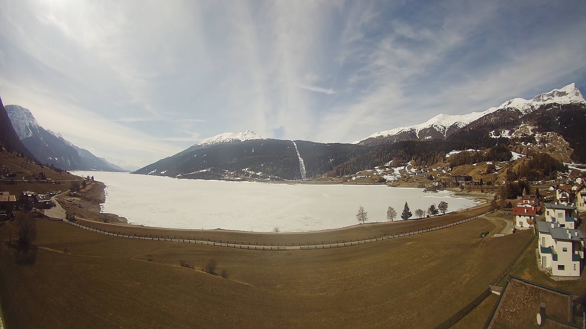 Archiv Foto Webcam Reschen - Blick auf den Reschensee