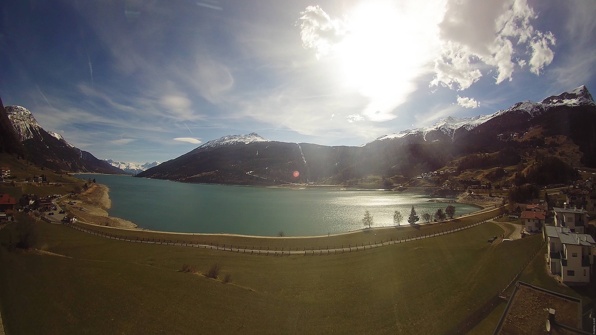 Archiv Foto Webcam Reschen - Blick auf den Reschensee