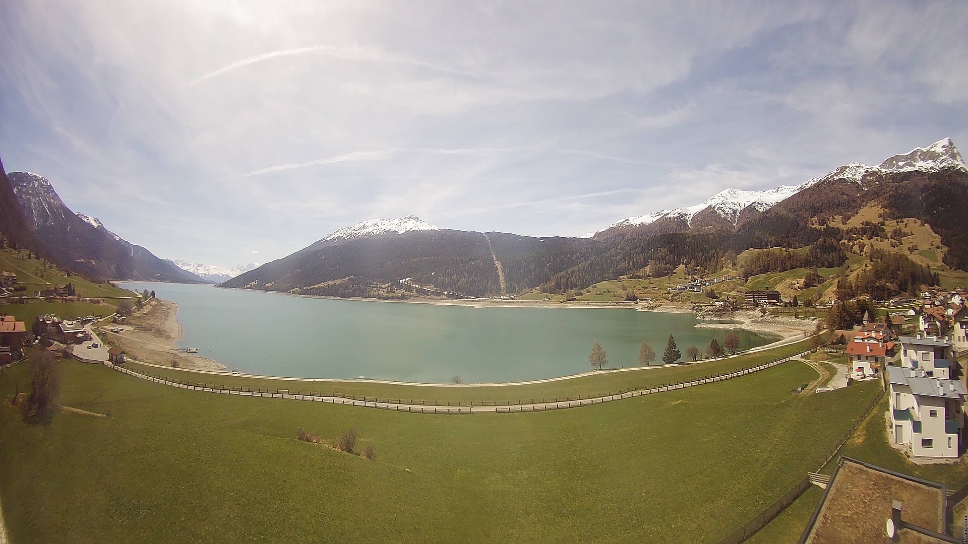 Archiv Foto Webcam Reschen - Blick auf den Reschensee