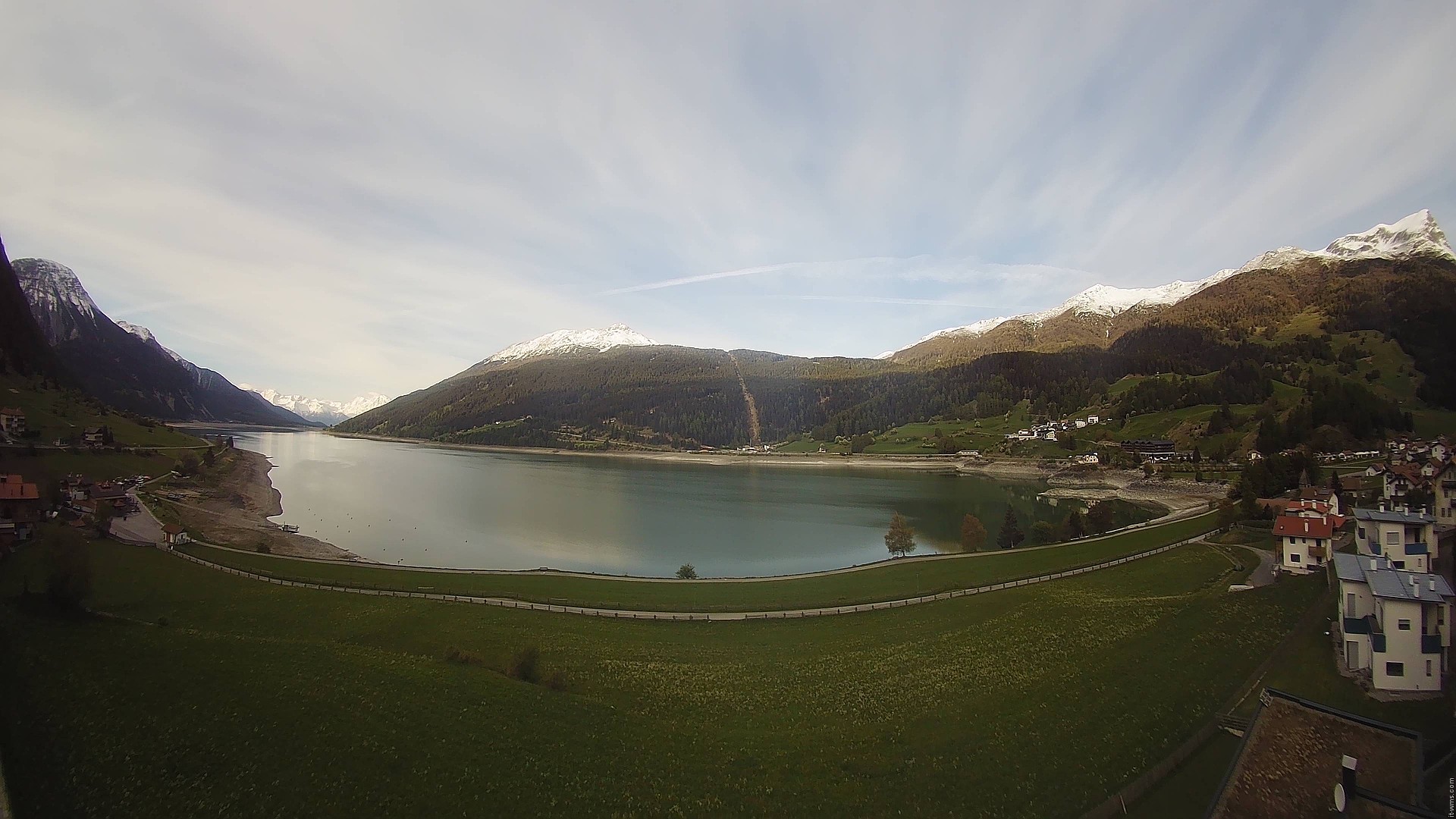 Archiv Foto Webcam Reschen - Blick auf den Reschensee