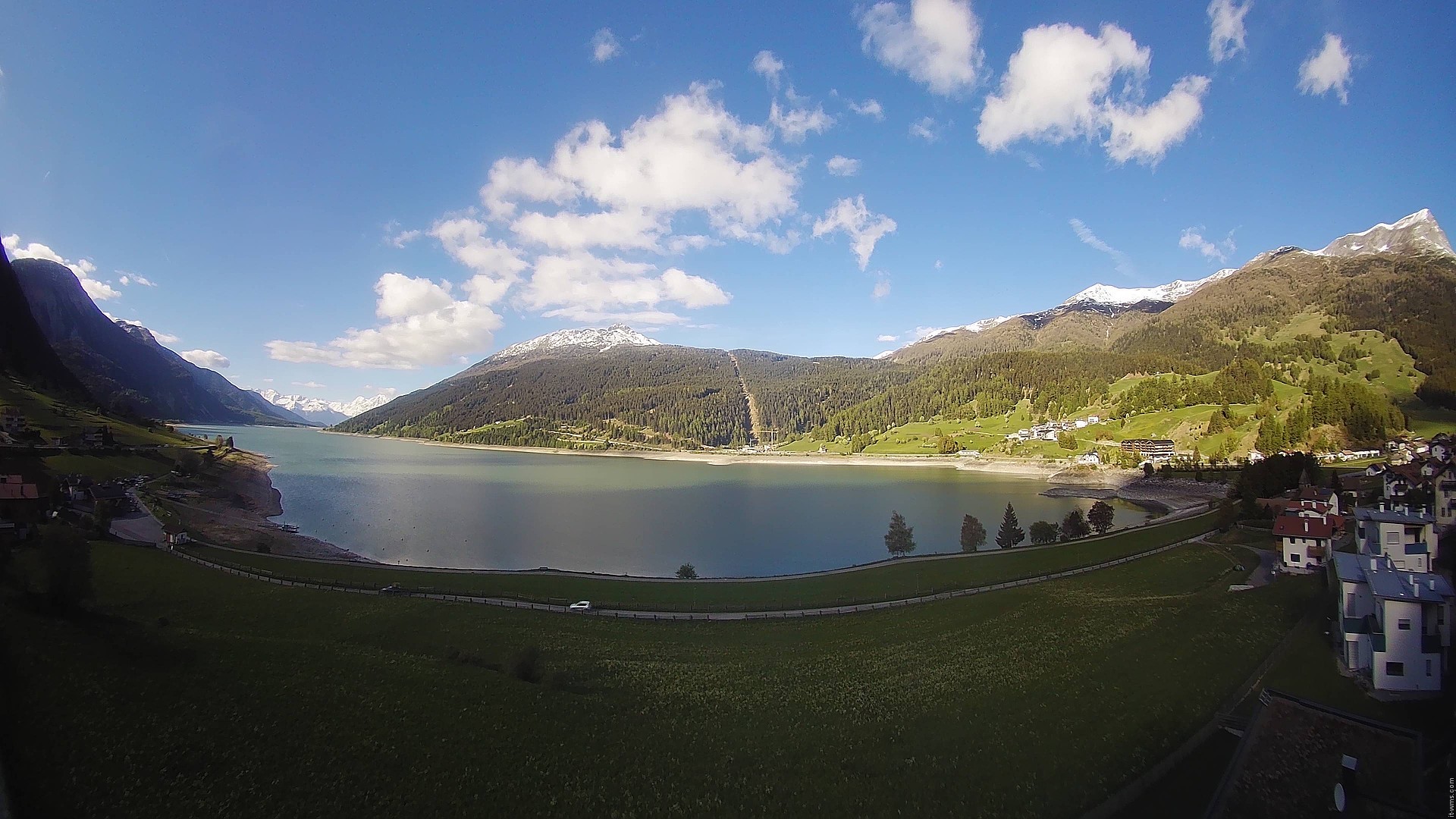 Archiv Foto Webcam Reschen - Blick auf den Reschensee