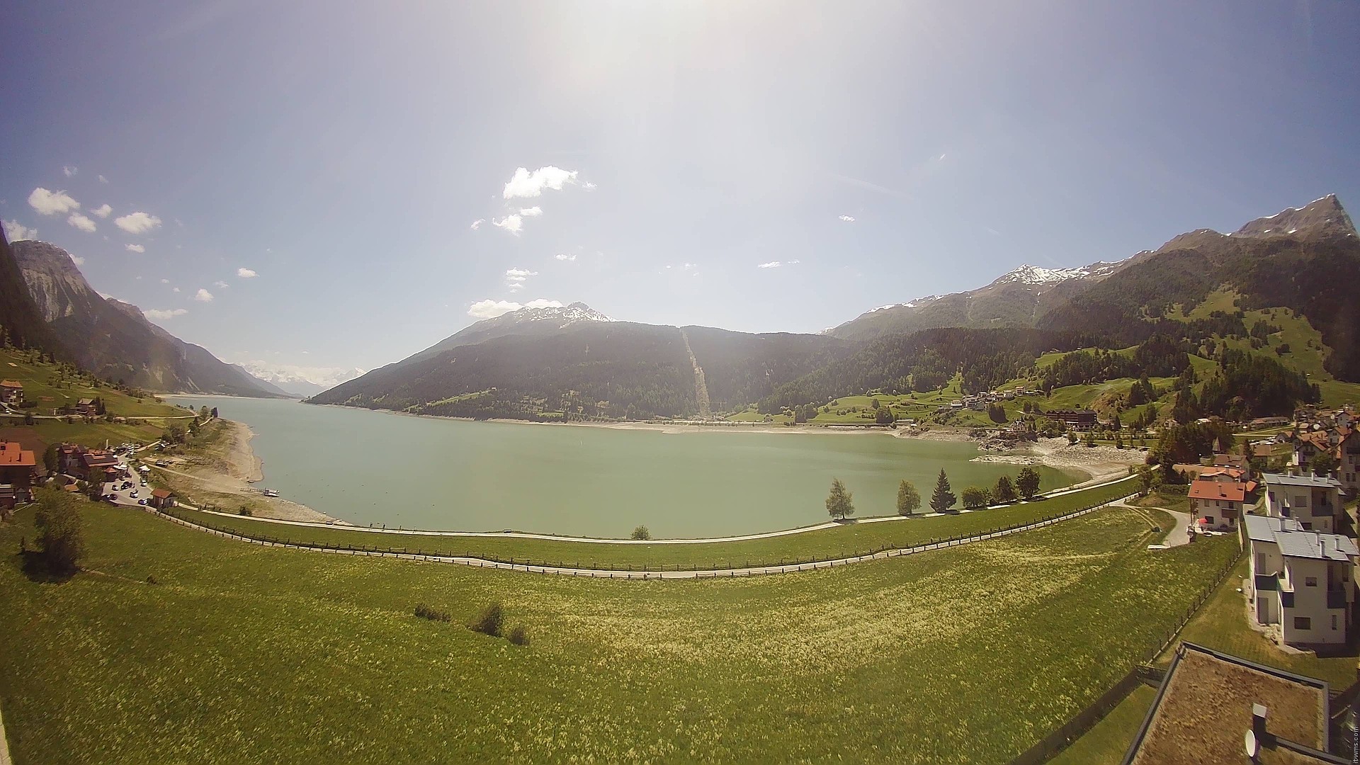 Archiv Foto Webcam Reschen - Blick auf den Reschensee