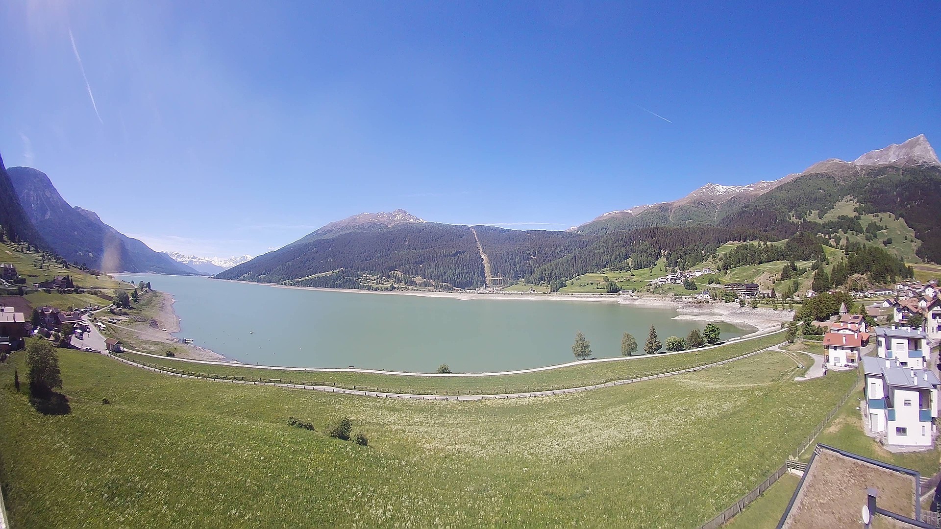 Archiv Foto Webcam Reschen - Blick auf den Reschensee