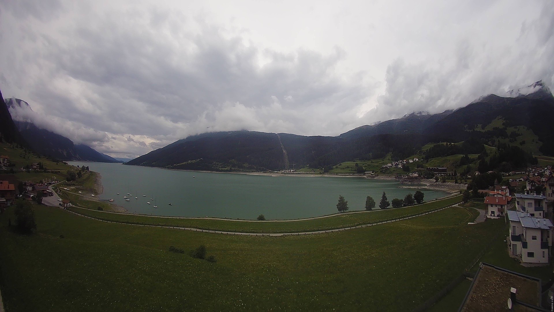 Archiv Foto Webcam Reschen - Blick auf den Reschensee