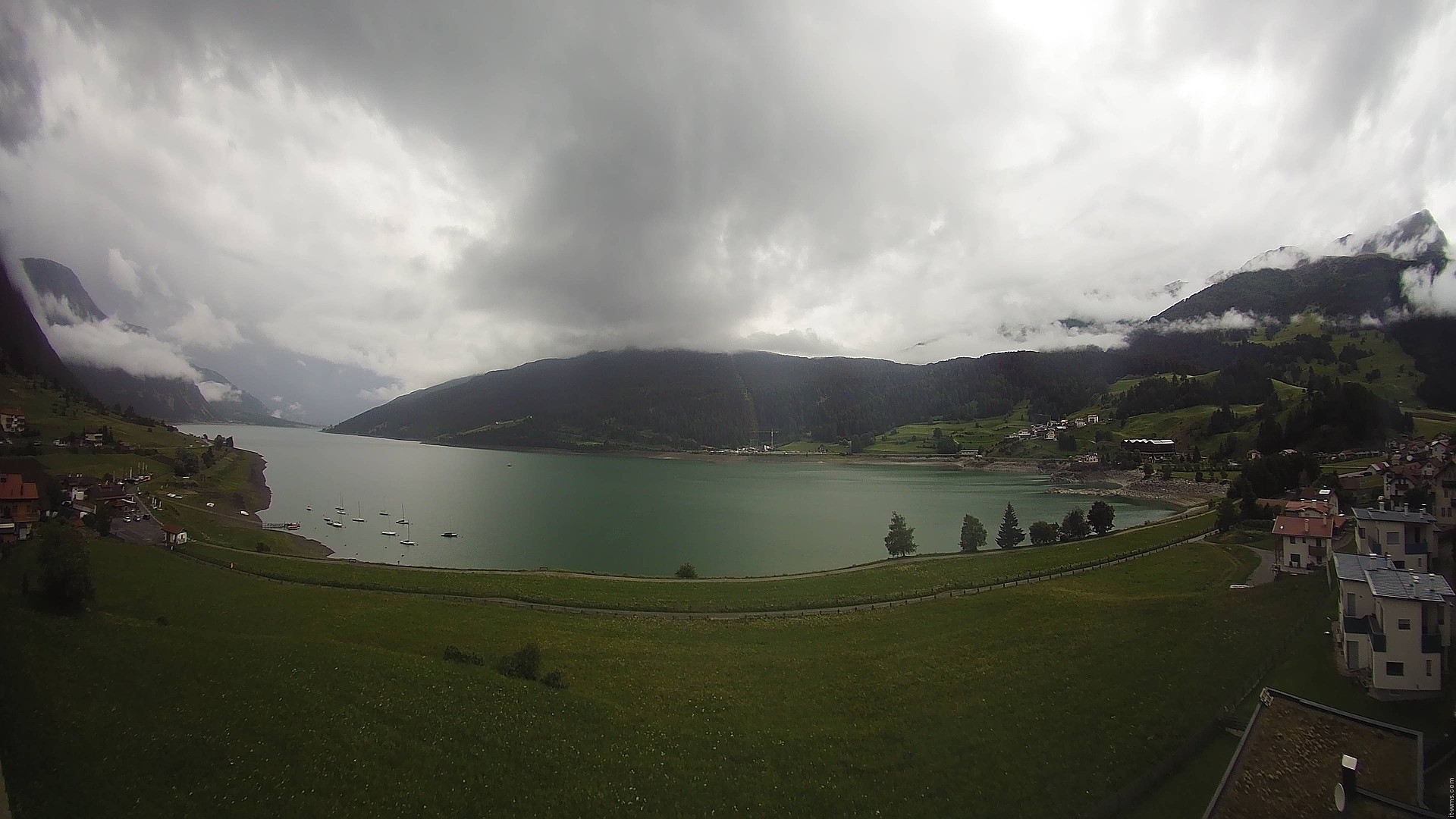 Archiv Foto Webcam Reschen - Blick auf den Reschensee