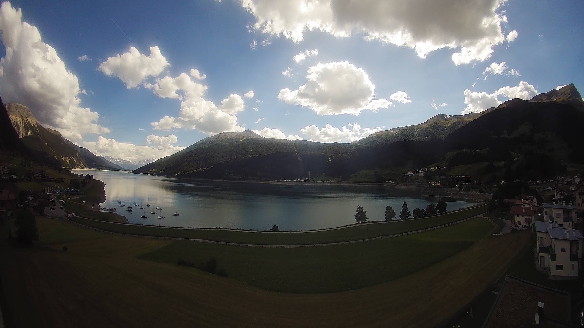 Archiv Foto Webcam Reschen - Blick auf den Reschensee