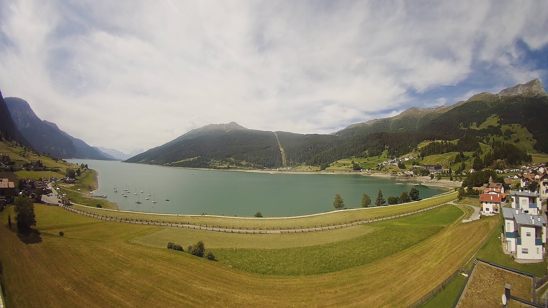Archiv Foto Webcam Reschen - Blick auf den Reschensee