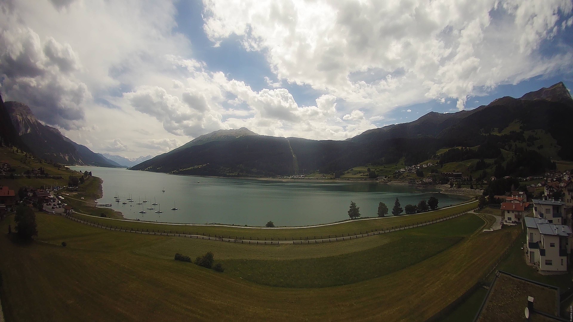 Archiv Foto Webcam Reschen - Blick auf den Reschensee