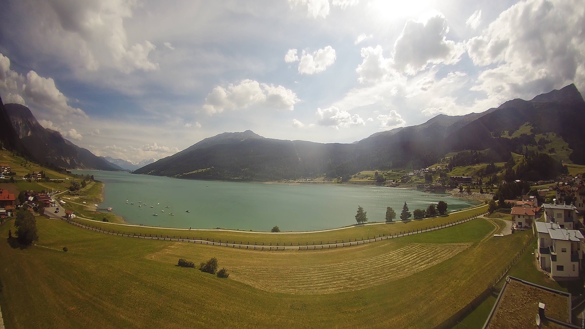 Archiv Foto Webcam Reschen - Blick auf den Reschensee