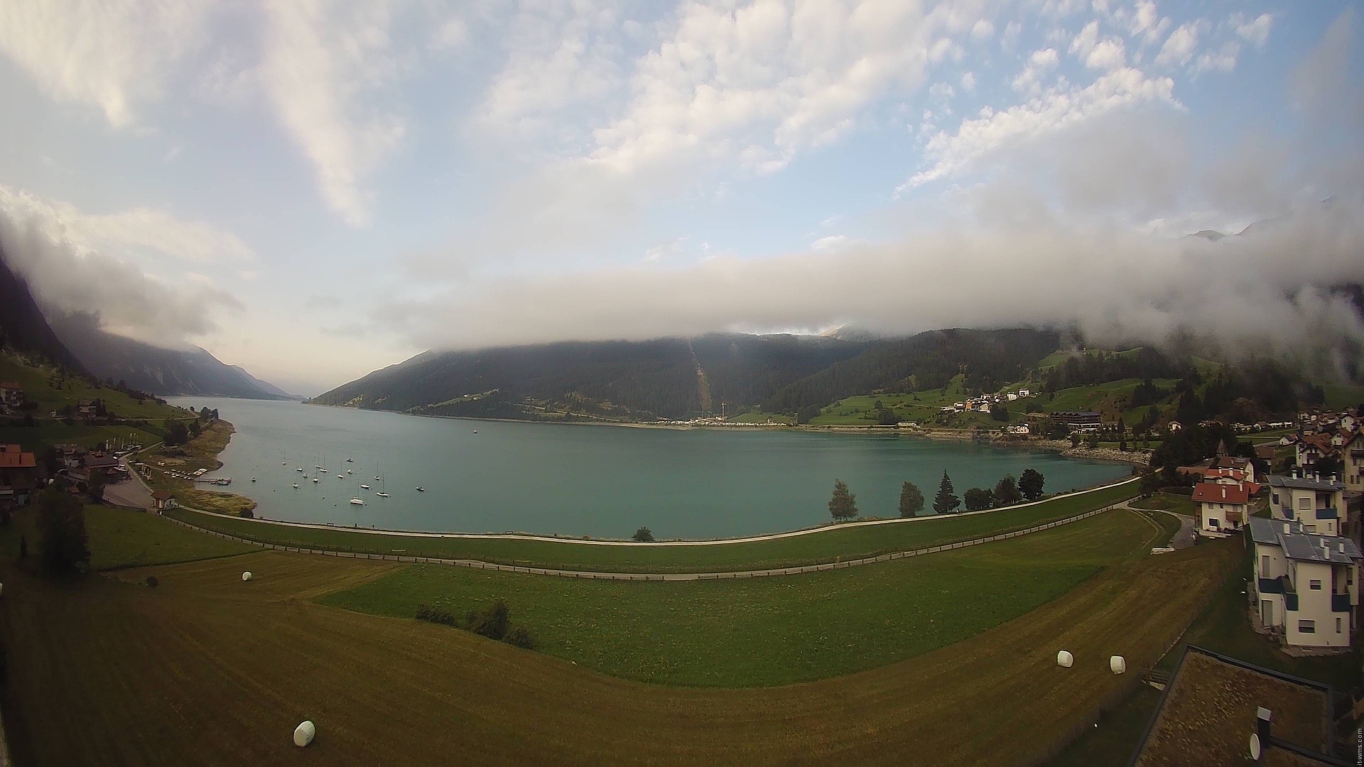 Archiv Foto Webcam Reschen - Blick auf den Reschensee