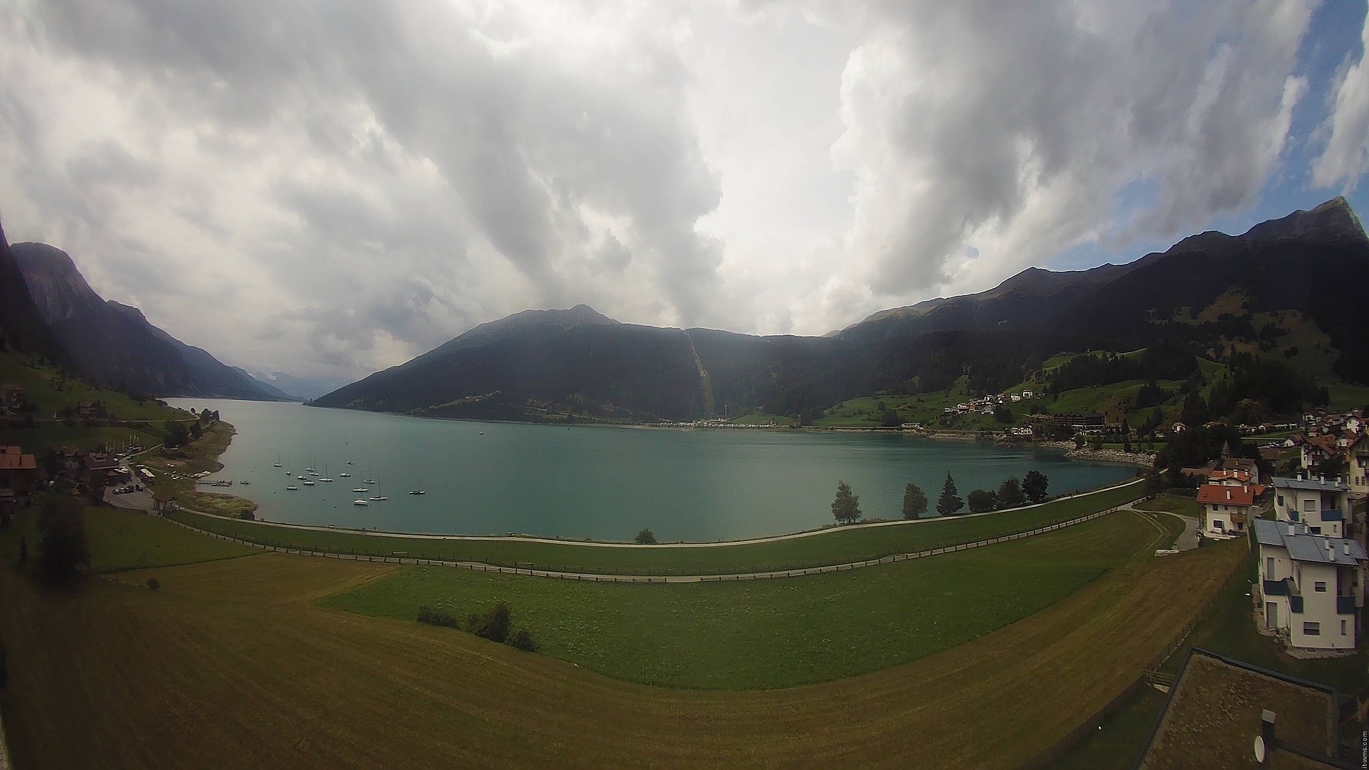 Archiv Foto Webcam Reschen - Blick auf den Reschensee