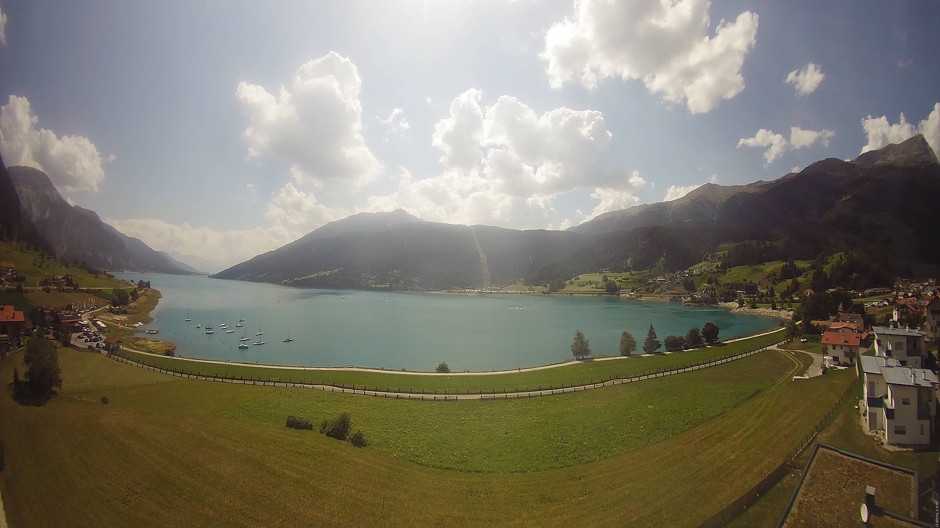 Archiv Foto Webcam Reschen - Blick auf den Reschensee
