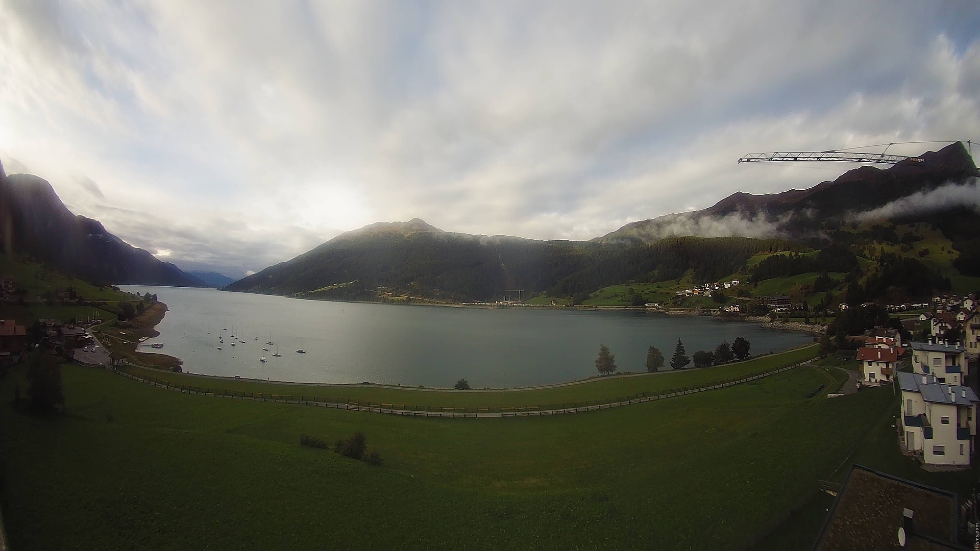 Archiv Foto Webcam Reschen - Blick auf den Reschensee