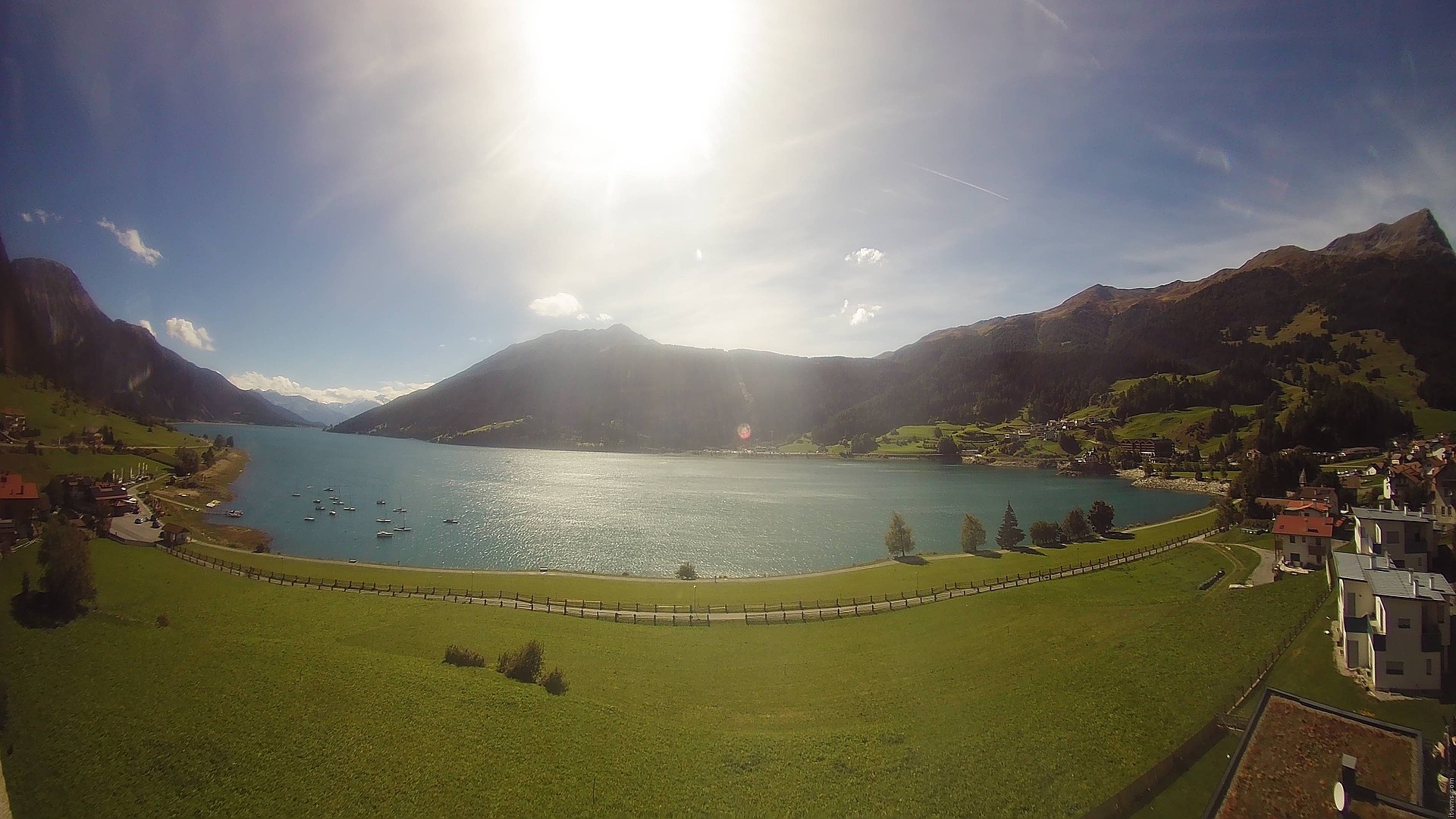 Archiv Foto Webcam Reschen - Blick auf den Reschensee