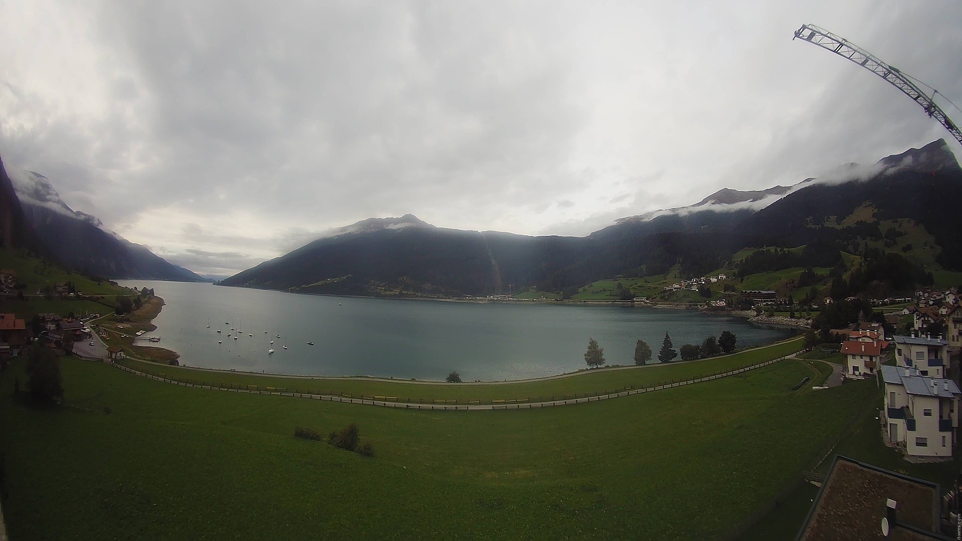 Archiv Foto Webcam Reschen - Blick auf den Reschensee