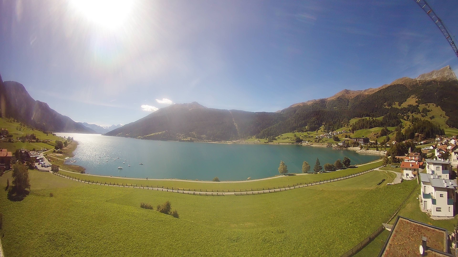 Archiv Foto Webcam Reschen - Blick auf den Reschensee