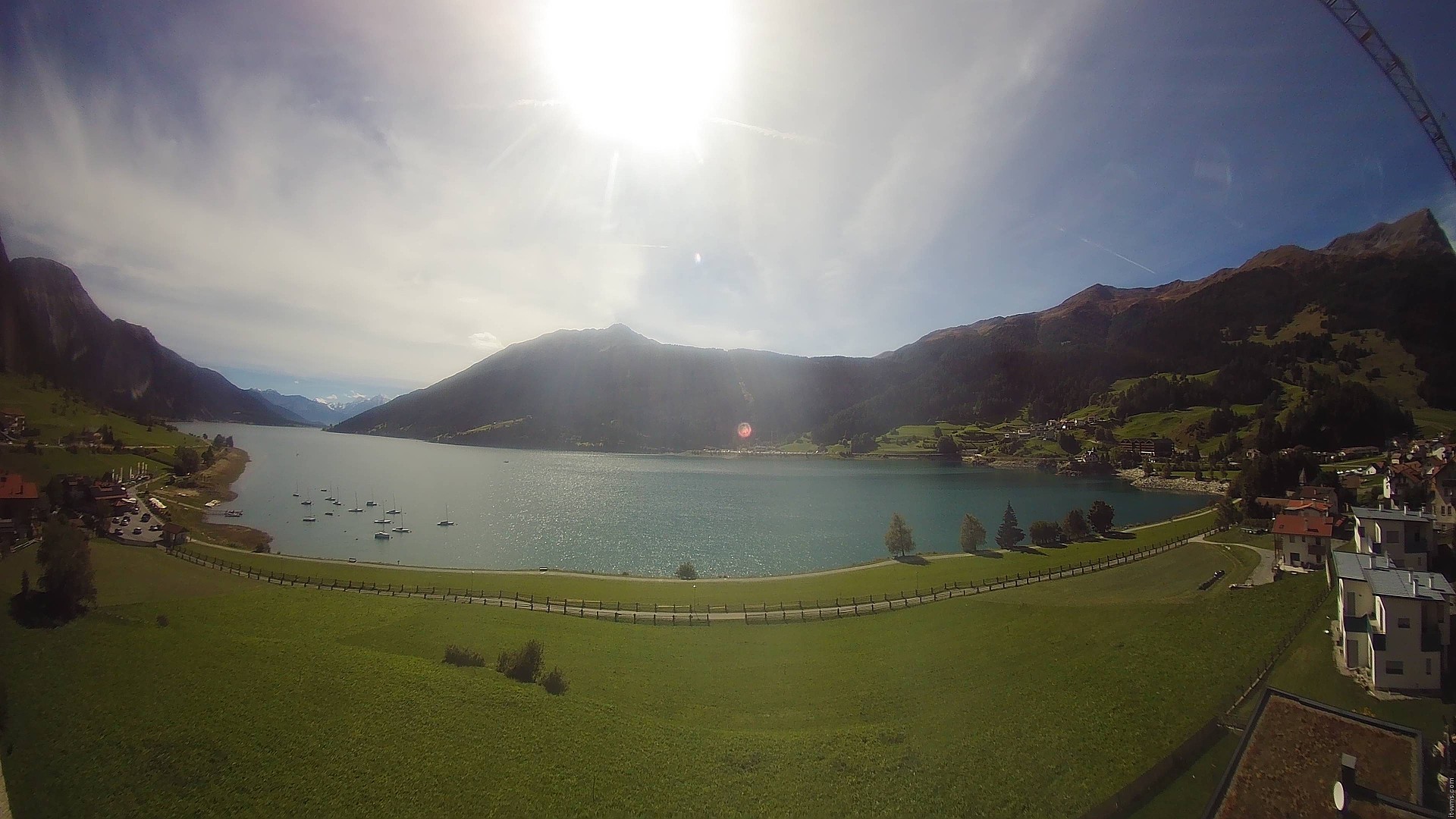 Archiv Foto Webcam Reschen - Blick auf den Reschensee