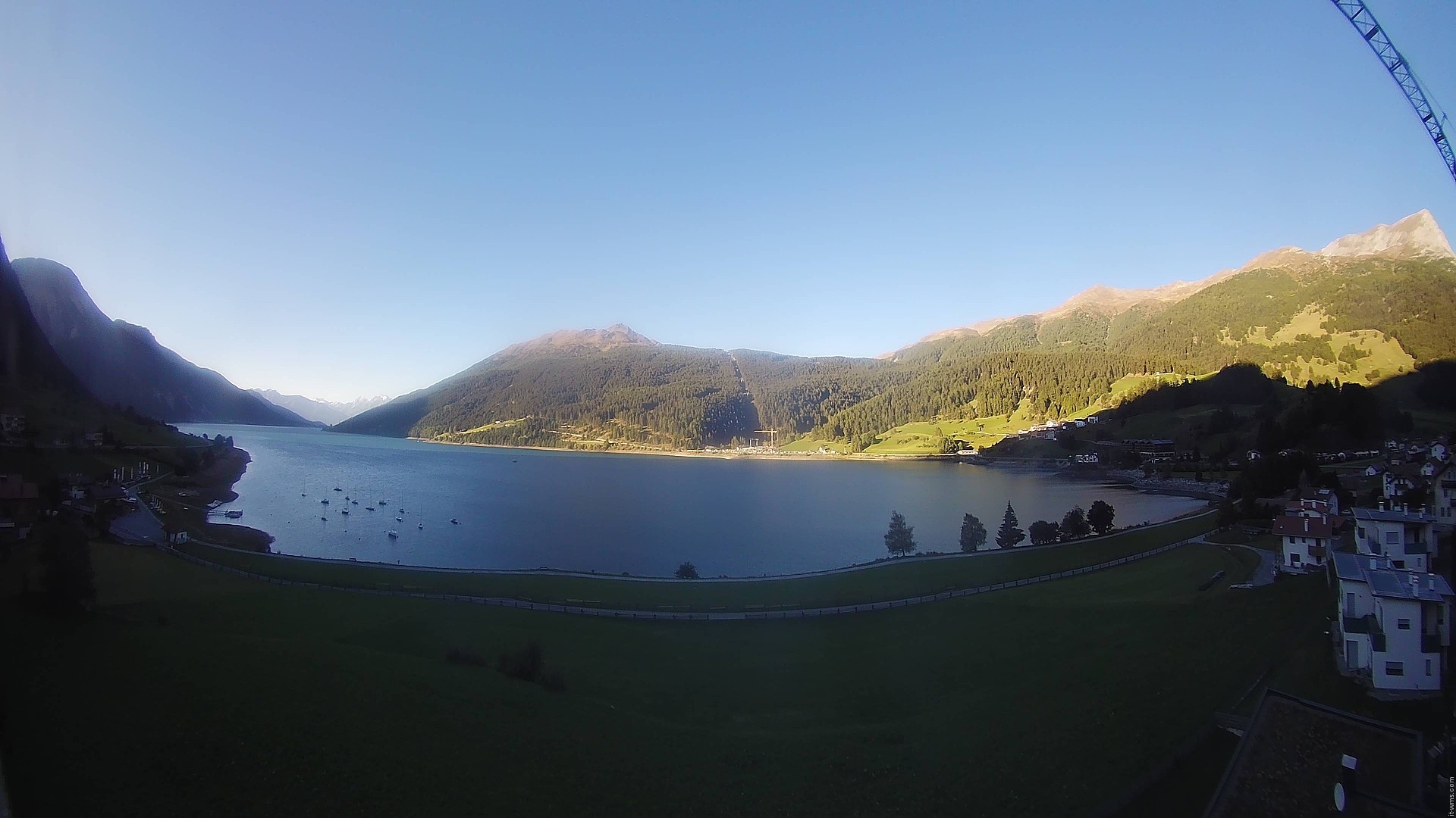 Archiv Foto Webcam Reschen - Blick auf den Reschensee