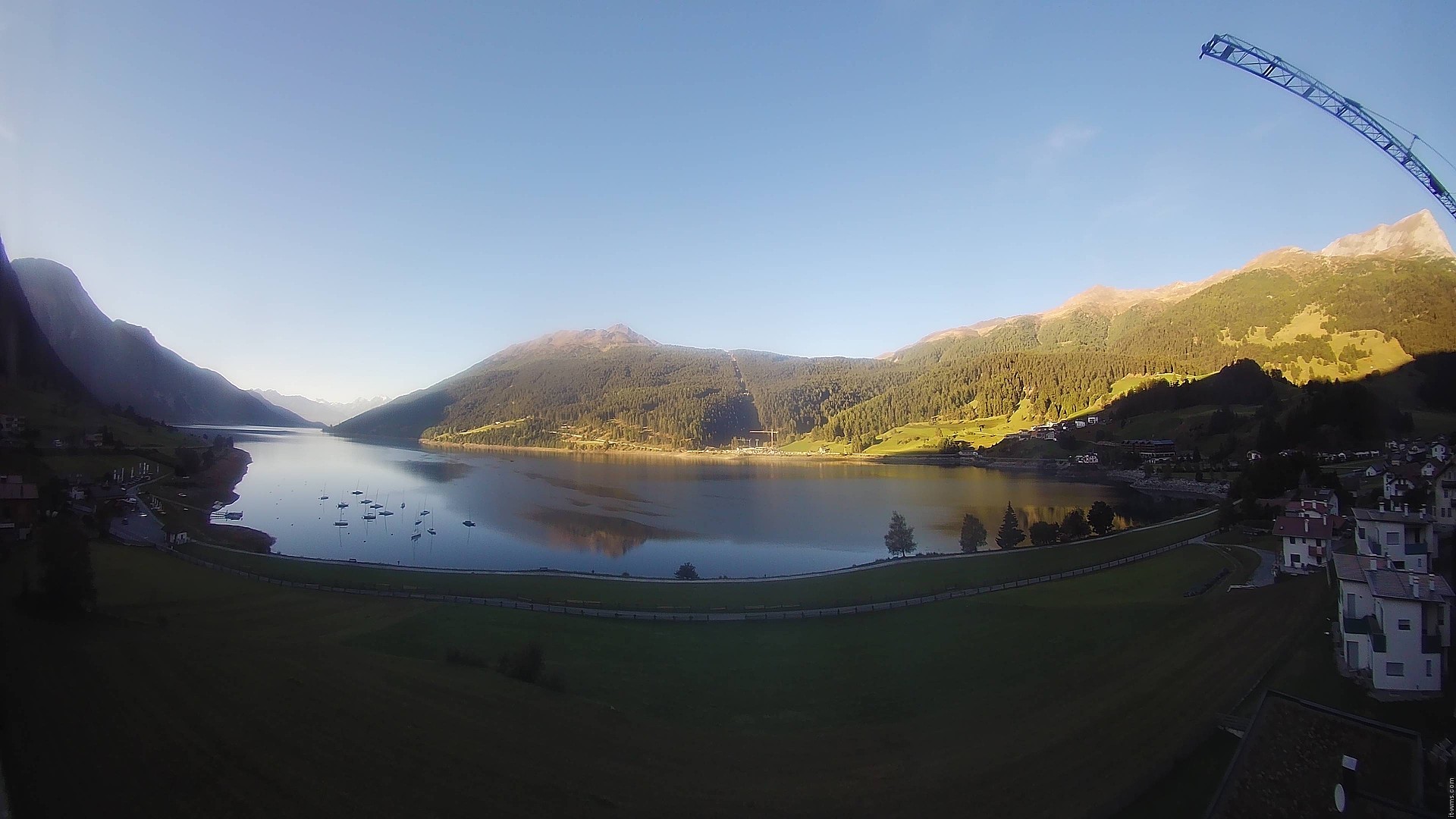 Archiv Foto Webcam Reschen - Blick auf den Reschensee