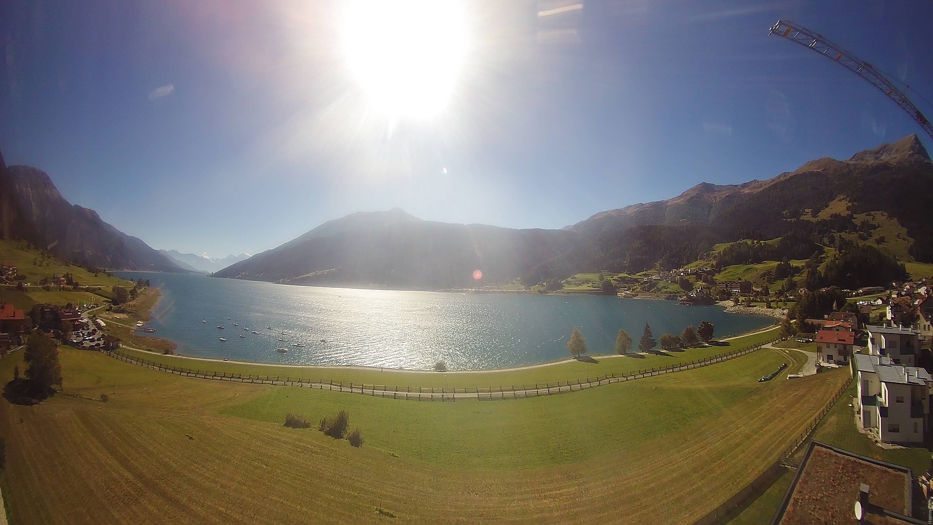 Archiv Foto Webcam Reschen - Blick auf den Reschensee
