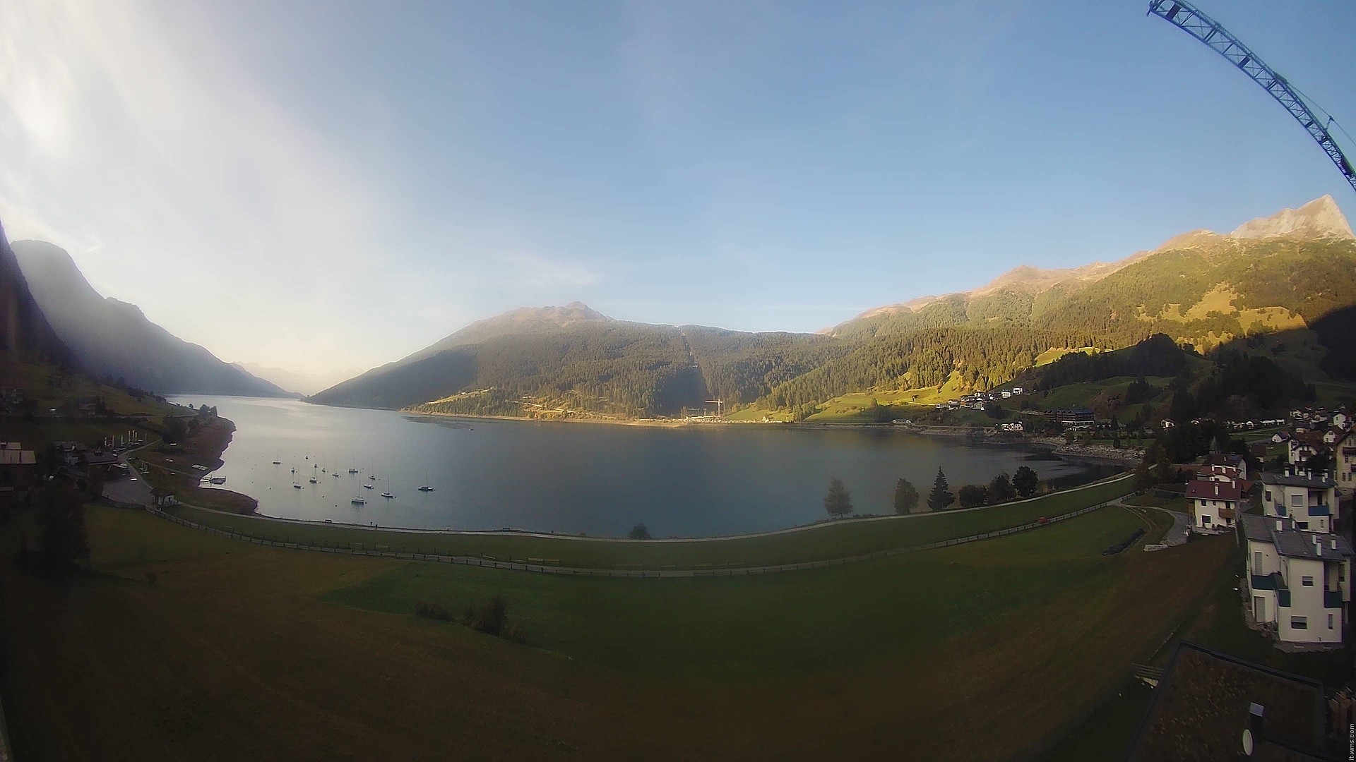 Archiv Foto Webcam Reschen - Blick auf den Reschensee