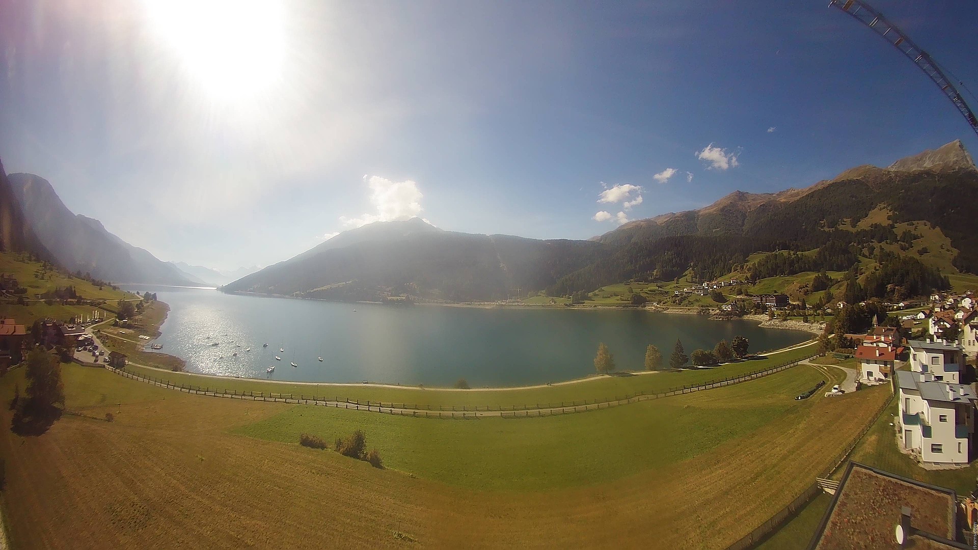 Archiv Foto Webcam Reschen - Blick auf den Reschensee