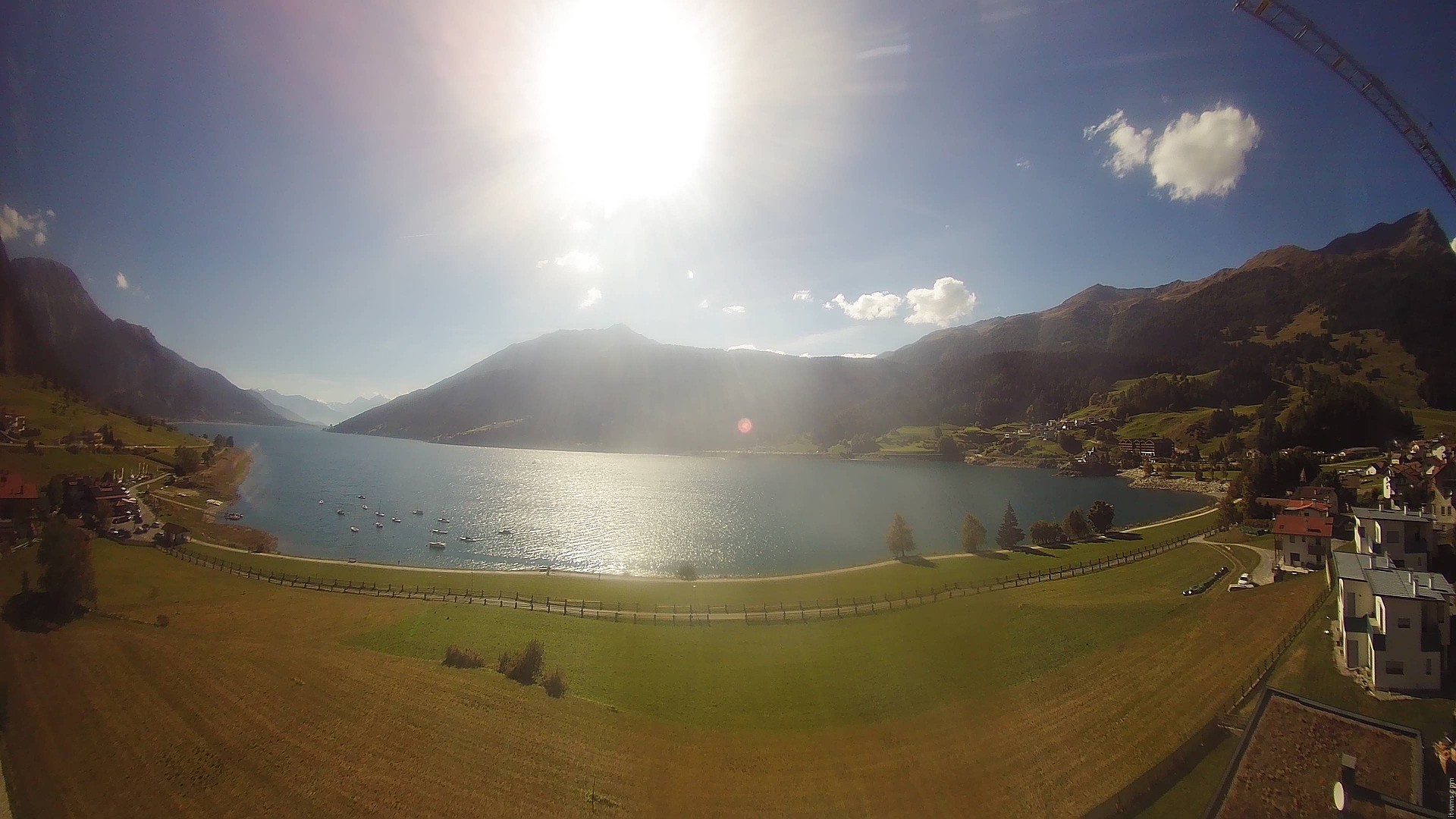 Archiv Foto Webcam Reschen - Blick auf den Reschensee