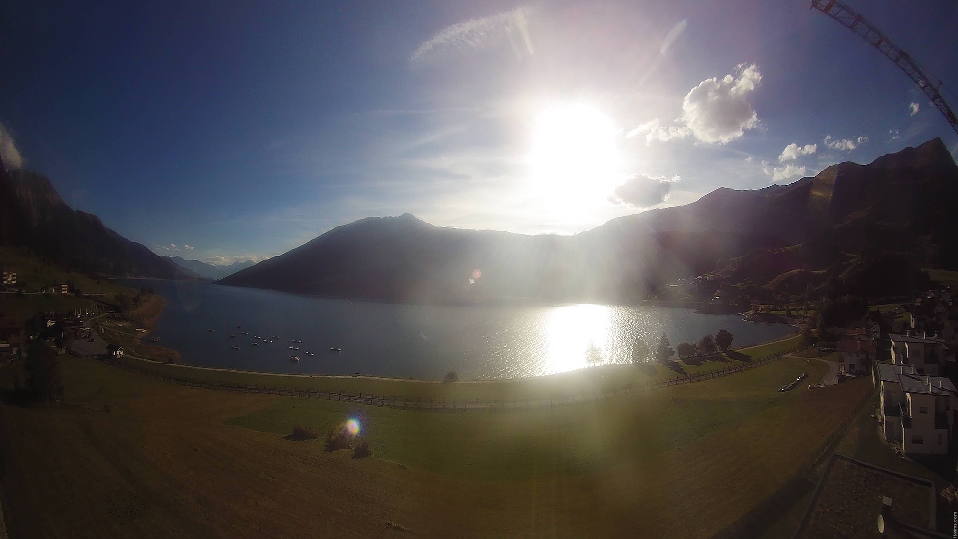 Archiv Foto Webcam Reschen - Blick auf den Reschensee