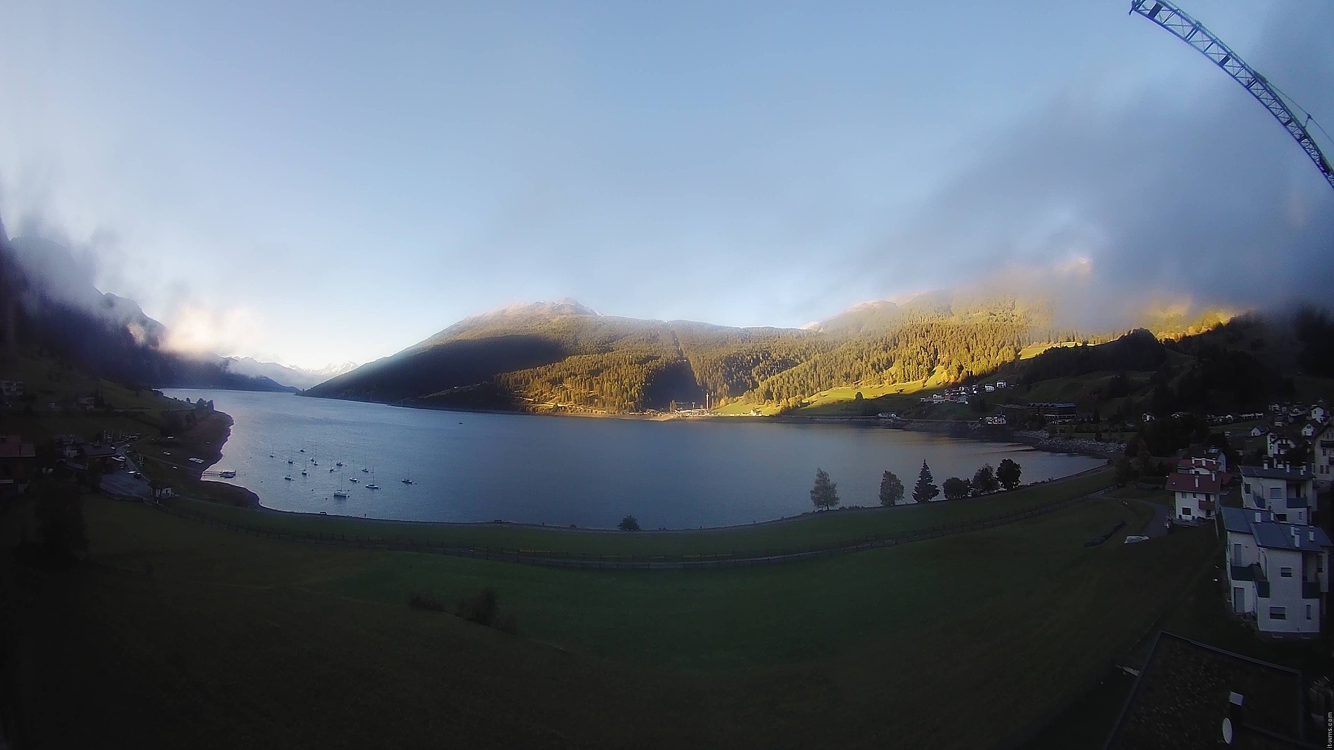Archiv Foto Webcam Reschen - Blick auf den Reschensee