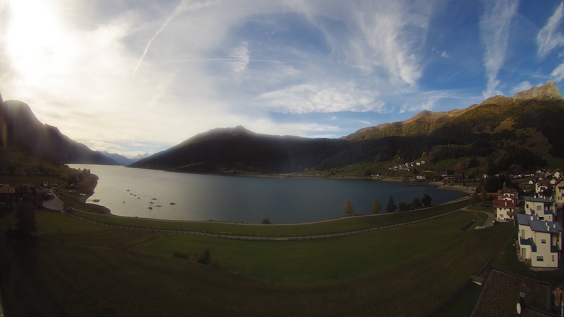 Archiv Foto Webcam Reschen - Blick auf den Reschensee