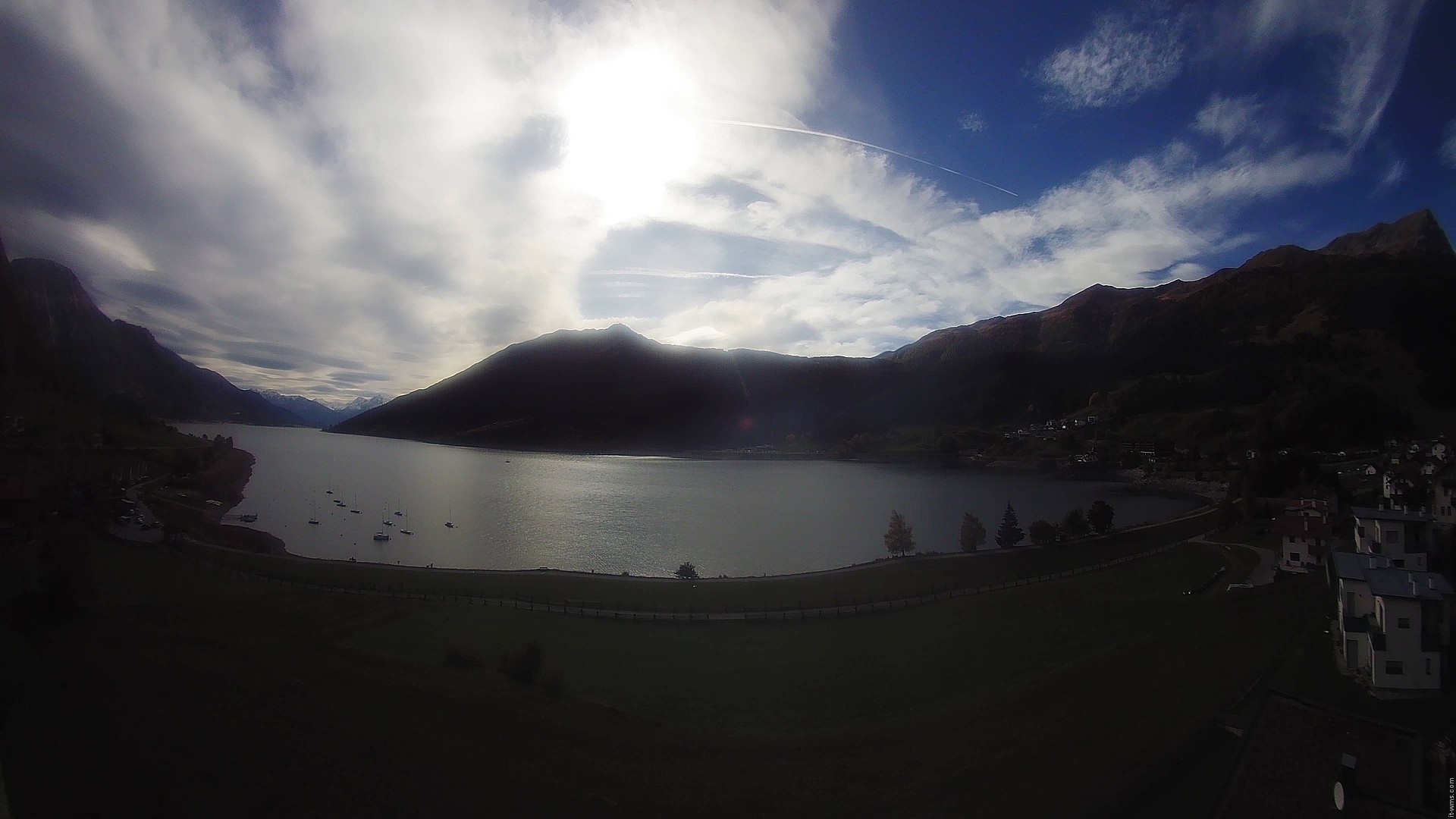 Archiv Foto Webcam Reschen - Blick auf den Reschensee