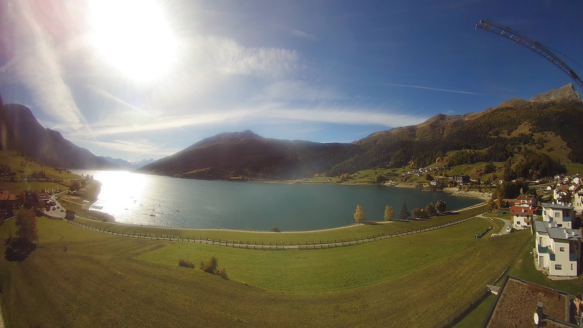 Archiv Foto Webcam Reschen - Blick auf den Reschensee