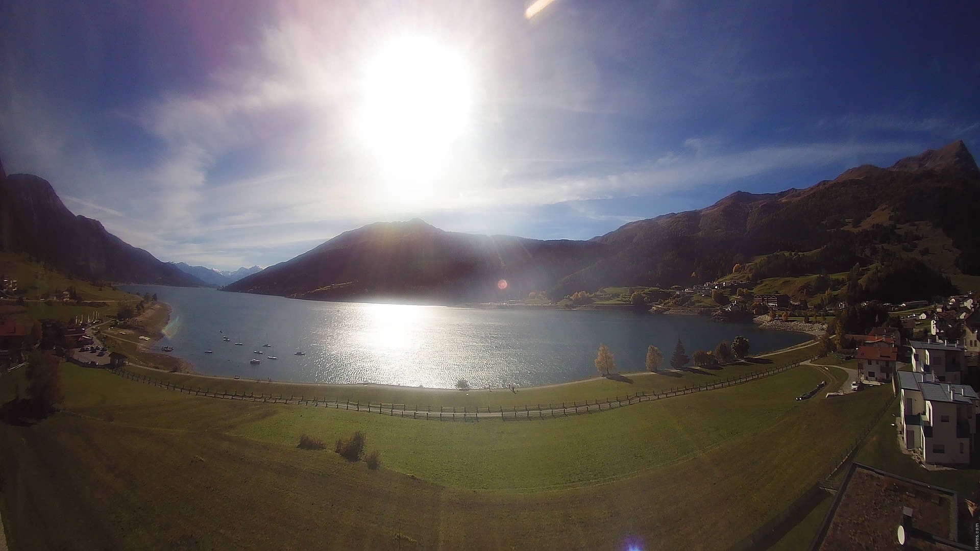 Archiv Foto Webcam Reschen - Blick auf den Reschensee