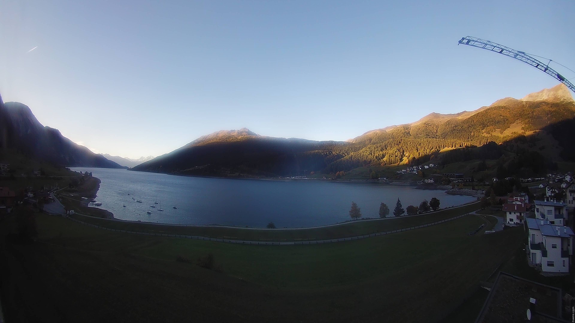 Archiv Foto Webcam Reschen - Blick auf den Reschensee